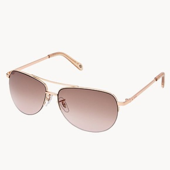 Fossil Accessories - LIKE NEW! Fossil Rose Gold Sunglasses With Pouch